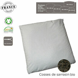 Oreiller coton et cosses de sarrasin bio - Fabrication française Etre Nature