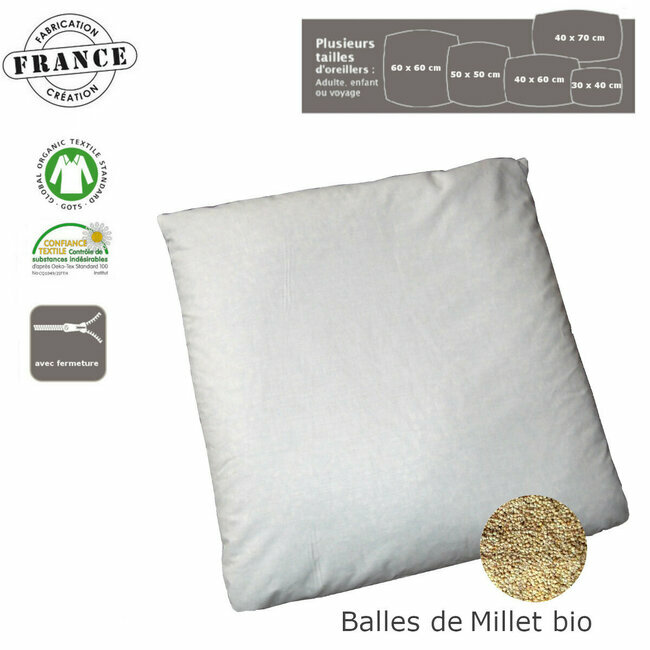 2 PROTEGE-OREILLER 50CM X 70CM LINGE DES FAMILLES