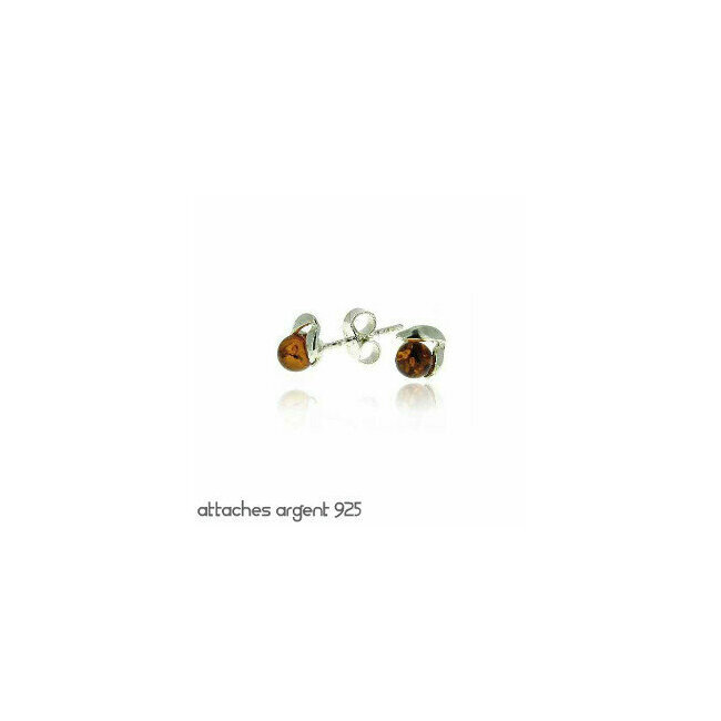 Boucles d'oreilles perle ambre et argent