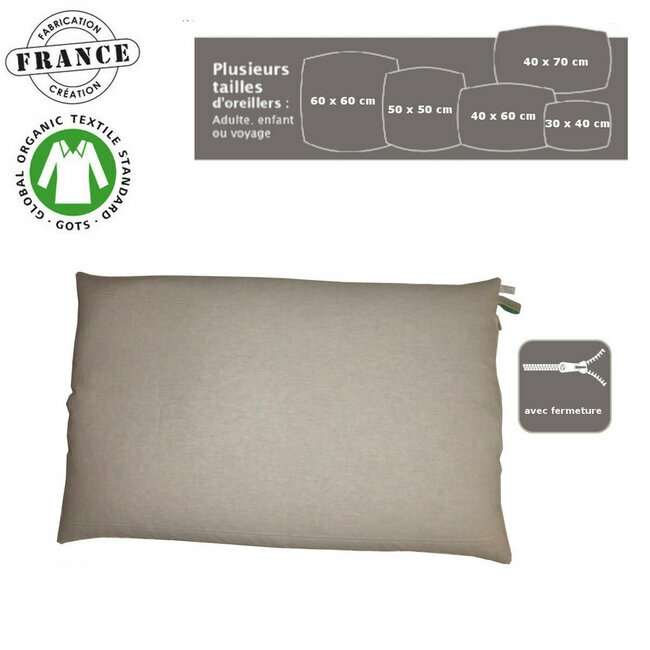 mak Lot de 2 protège-oreillers matelassés avec fermeture éclair Blanc 50 x 75 cm