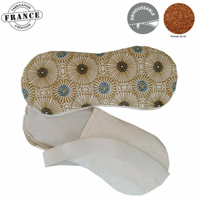 Masque détente yeux Coton Mandalas camel & graines de lin bio