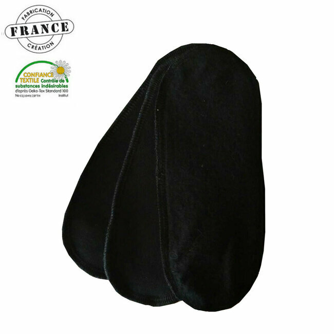 Protège-slip lavable sans ailettes coloris NOIR * 3