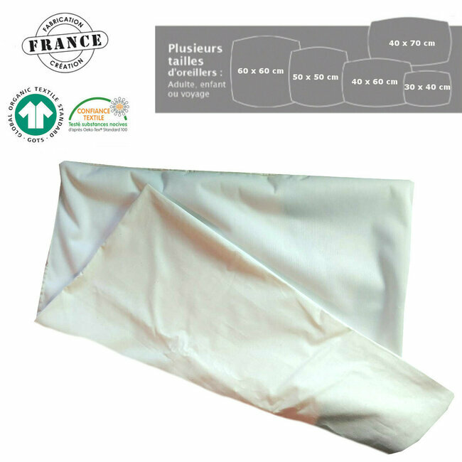 Housse taie de protection imperméable pour oreiller naturel