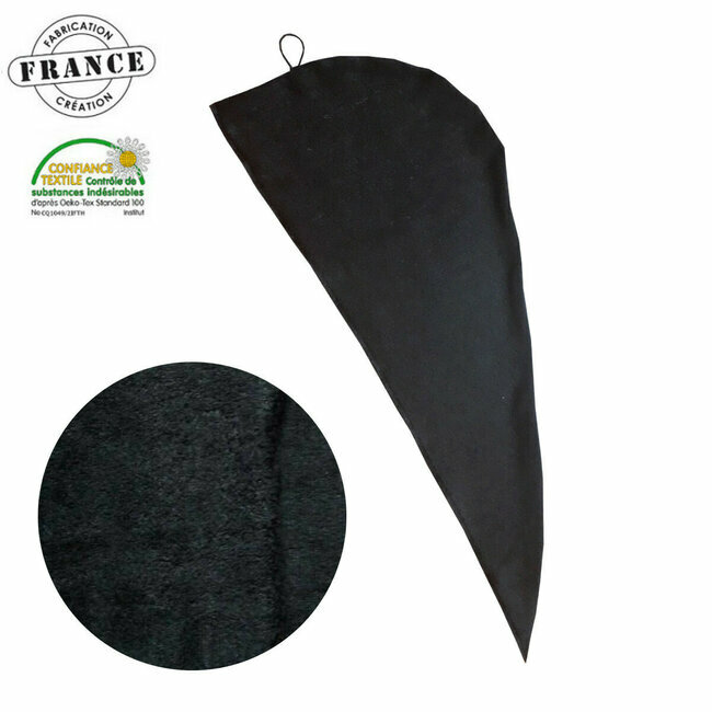 Serviette pour cheveux en bambou NOIR spéciale coloration