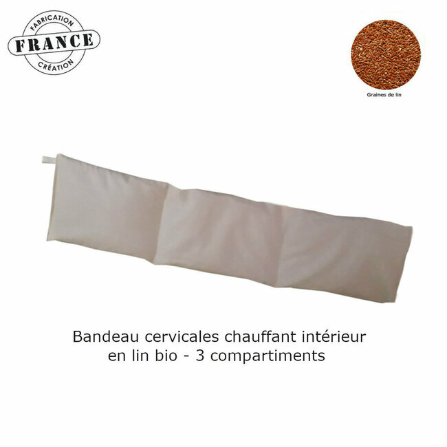 Bandeau en lin pour cervicales et dos - confection artisanale francaise