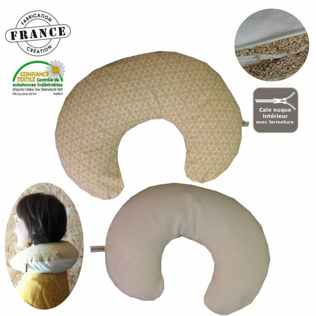 Cale nuque voyage coton Lotus moutarde et millet bio