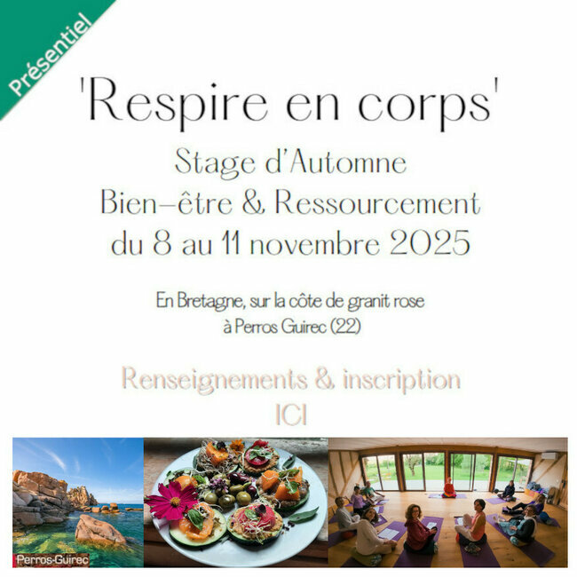 Stage "Respire en corps" en Bretagne du 8 au 11 Novembre 2025