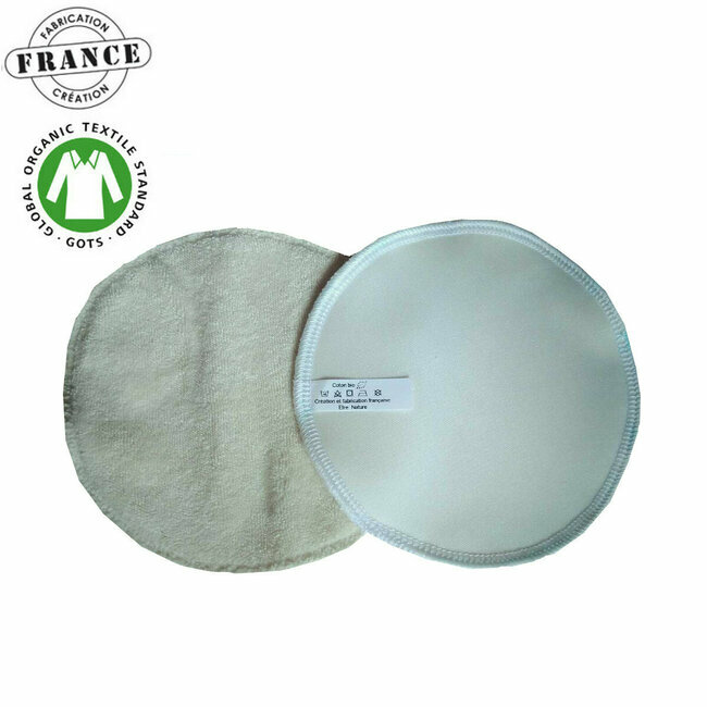 Coussinets d'allaitement lavables 100% coton bio