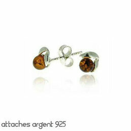 Boucles d'oreilles perle ambre et argent