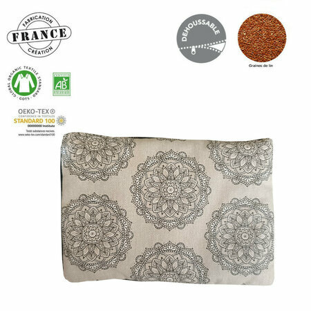 Bouillotte sèche naturelle Mandalas naturels Lin et Coton bio