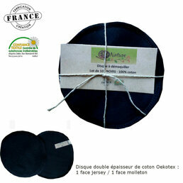 Disque à démaquiller lavable en coton noir *10