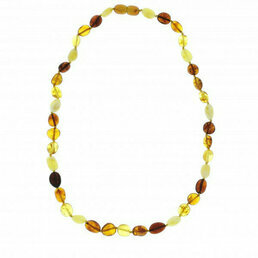 Collier Adulte Ambre Olives Multicolores