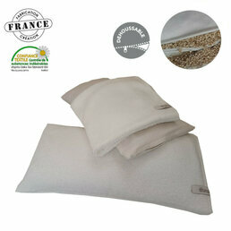 Coussin Détente en millet bio et sa taie en bambou naturel 20*40