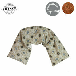 Bandeau naturel chauffant Cervicales et dos "Mandala camel" en lin bio 