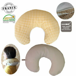 Cale nuque voyage coton Fleurs jaunes et millet bio