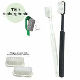 Brosse à dents écologique rechargeable - Bleu marine Souple - Caliquo